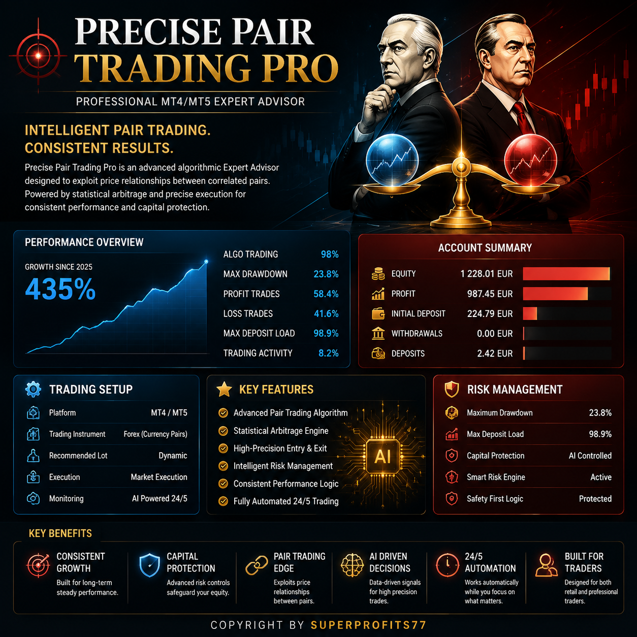 Precise Pair Trading Pro EA MT5 v1.9 - Image 2